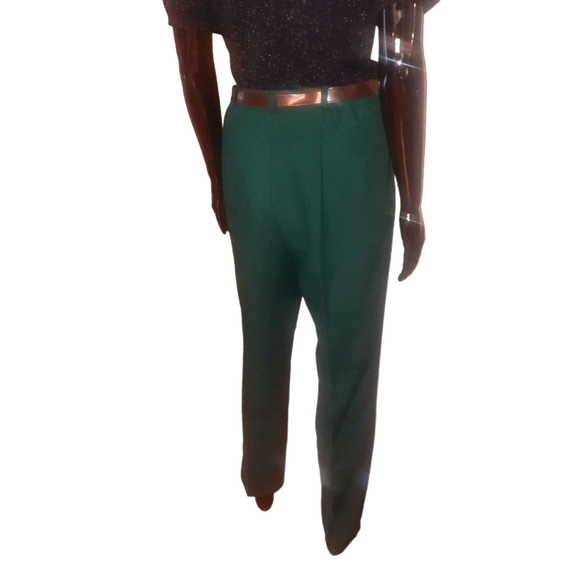 Vintage 80s / 90s Dark Green Pleated Pants | Size 10 | NWT - Picture 3 of 10